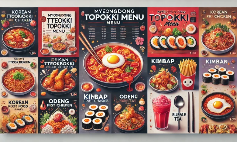 Myeongdong Topokki Menu